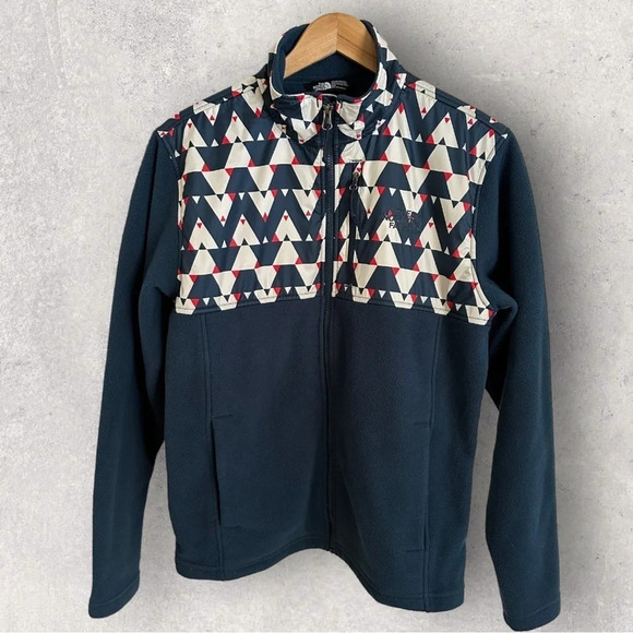 The north face Mens Small Tundra Fleece Zip Up Jacket Teal Rain Resistant Cozy - Picture 1 of 4